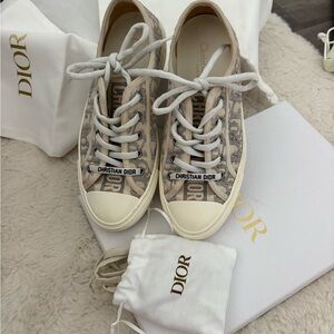 Christian Dior Stone Gray Dior Oblique Embroidered Cotton